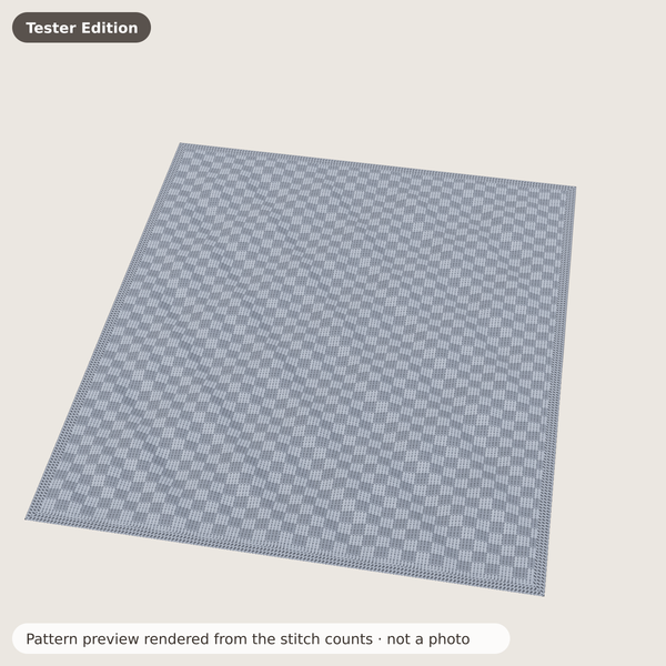 Basketweave Heirloom Blanket: Pattern preview rendered from the stitch counts · not a photo